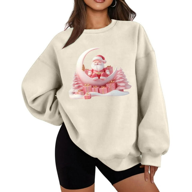Vêtements d'Hiver pour Femmes Taille P-TTG Imprimé de Noël Robe d'Hiver Décontractée pour l'Hiver