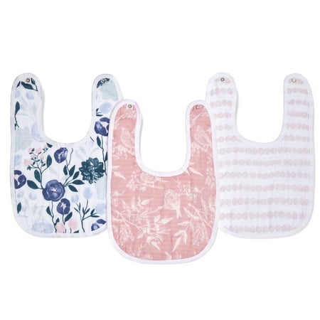 aden + anais Baby Essentials Snap Bib, 3 pack