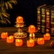 thumbnail image 3 of Velas de té naranjas con temporizador, diseño de fusión (plástico), velas de té LED sin llama que funcionan con pilas para fiestas, paquete de 12, 3 of 5