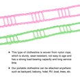 thumbnail image 3 of Portátil Tendedero, 16.4 Pies Nylon Viento Resistente Antideslizante Lavado Línea Cuerda para Patio Exterior Viajes Campamento Lavandería Secado, Verde/Rosa, 3 of 5
