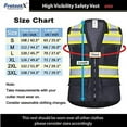 thumbnail image 6 of ProtectX 6 Pockets High Visibility Zipper Front Safety Vest with Reflective Tape Strips, Lightweight & Solid Front Mesh Back, ANSI/ISEA Certified Class 2, Black - Large, 6 of 7