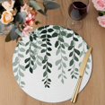 thumbnail image 3 of Turquoise Ombre Botanical Round 13 Inch Placemats Set of 2, Watercolor Pastoral Leaf HeatResistant Non Slip Place Mats for Dining Table, Wipeable Braided Kitchen Table Mats for Housewarming, 3 of 9