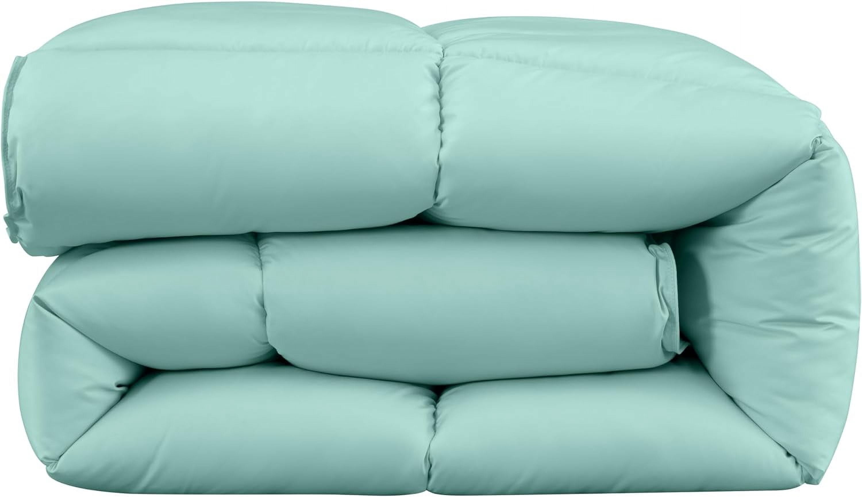 500-TC Egyptian Cotton All Season Comforter for Adults Eastern King Size 108" x 118" Inches, 1pc Comforter Box Stitched with 4 Corner Tabs, 300 GSM Comforter, (Aqua Blue)