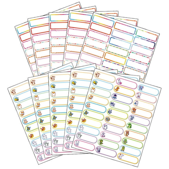 HEMOTON 10 Sheets Writable Name Tag Stickers Adhesive Labels for Easy Organization