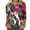 D-Multicolor, variant on Elegant Work Shirts for Women Dressy Casual Floral Print Business Blouse Tops Slim Fit Comfort 3/4 Sleeve Crew Neck Tunics lady Multicolor L