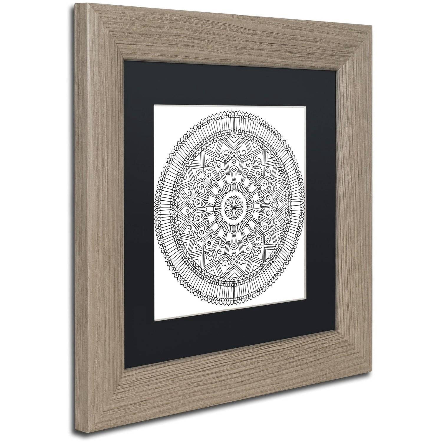 Trademark Fine Art "Mandala II" Canvas Art by Hello Angel, Black Matte, Birch Frame