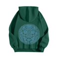 thumbnail image 5 of Xudanell Teen Girls Hoodie Coconut Tree Print Sweatshirt for Women Comfortable Loose Fit Light Sweaters for Women Dark Green L, 5 of 7