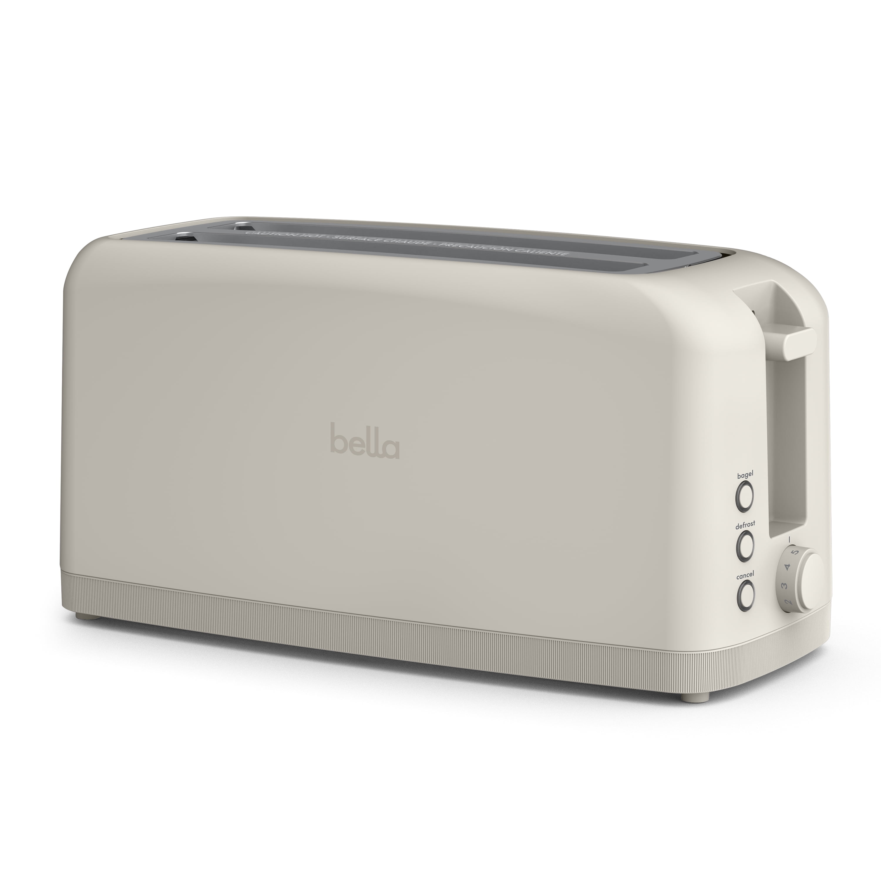 bella 4-Slice Slim Toaster with Extra Long Slot, 6 Setting Shade Control with Reheat & Cancel Buttons, Anti Jam & Auto Shutoff, Oatmilk