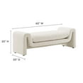 thumbnail image 6 of Accent Chair Bench, Ivory White, Fabric, Living Kitchen Cafe Bistro Hospitality Restaurant, Modern Contemporary HB34808, 6 of 8