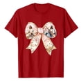 thumbnail image 5 of Women's Fashion Casual Easter Print Round Neck Short Sleeve T-Shirt Top Red M, 5 of 5