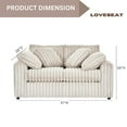 thumbnail image 2 of Roundhill Furniture Belvoir Upholstered Stationary Loveseat, Beige Champagne, 2 of 8