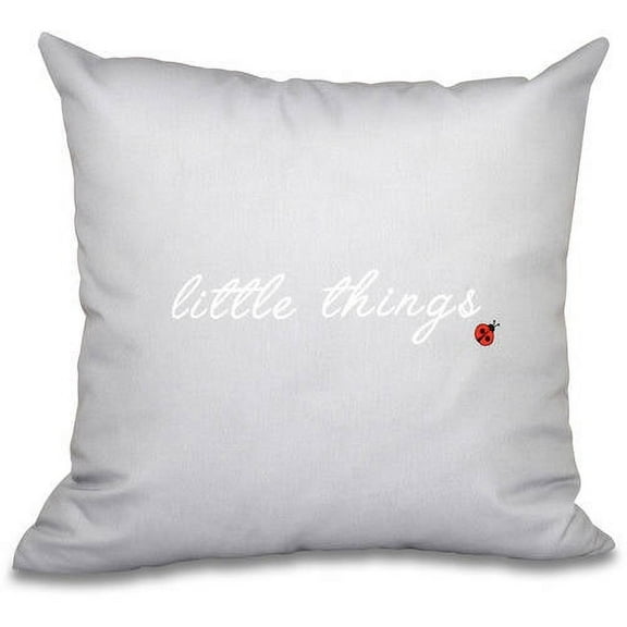 Simply Daisy 16" x 16" Little Things Polyester Indoor/Outdoor Pillow, Grey (1 count)