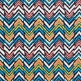 thumbnail image 2 of Zelouf Chevron Print On Maven Crepe Knit  , Sewing, DIY, Crafts Fabric by the Yard, 487 Navy/coral, 50 Yard, 2 of 2