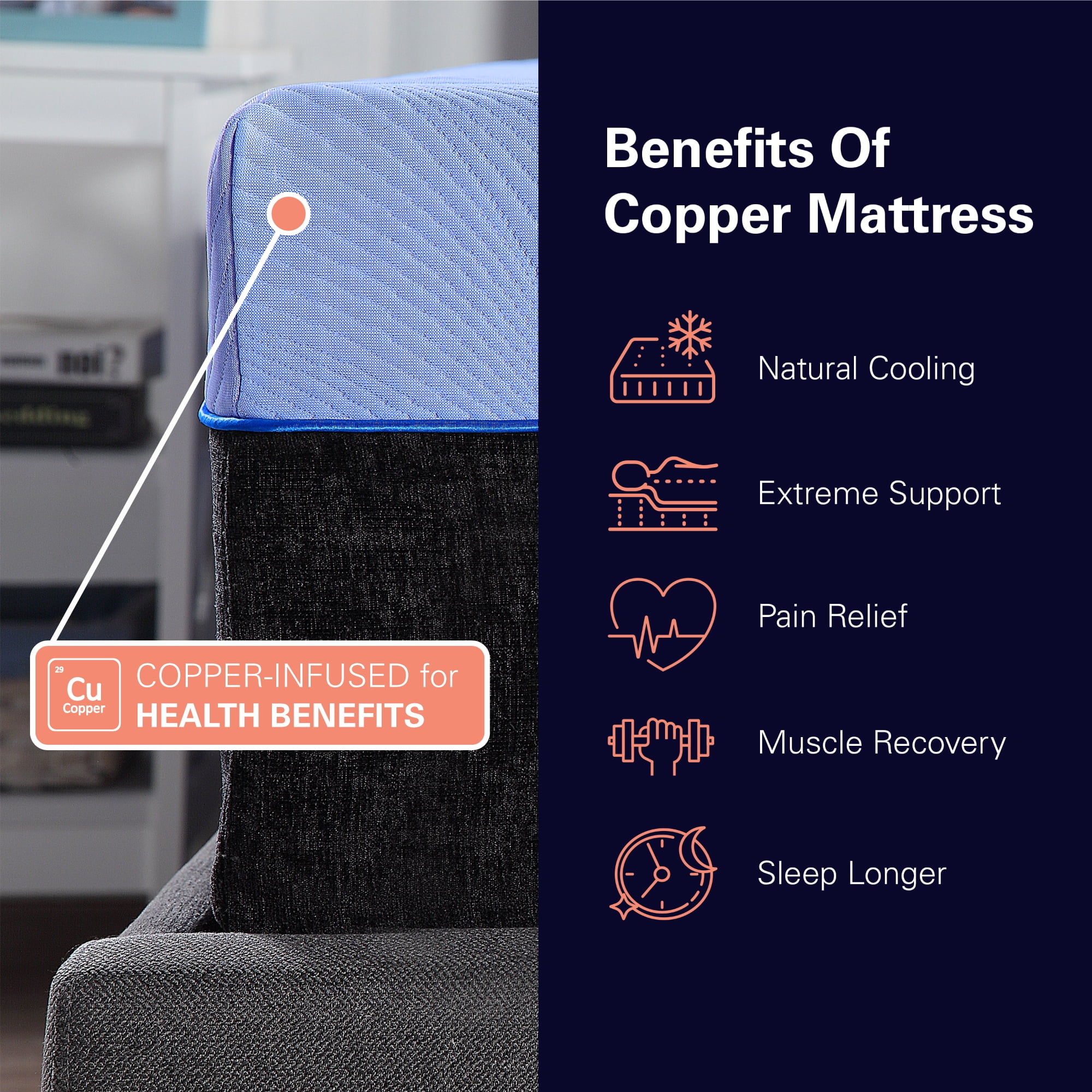 Bridgevine Home 12 inch Flex Top Hybrid Cooling Latex Foam and Coil Mattress, King Size