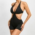 thumbnail image 5 of REALiKUN Jumpsuits for Women Sexy Workout Cutout Backless Butt Lift Shorts Rompers Athletic Yoga Built in Bra Unitard Bodysuit, 5 of 6