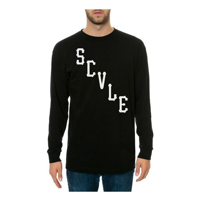Black Scale Mens The Scvle Logo LS Graphic T-Shirt