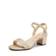 thumbnail image 1 of Sandalia DREAM PAIRS con Tacón Bajo, Tira en el Tobillo y Brillo Dorado, 1 of 8