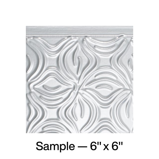 FASÄDE Lotus Decorative Vinyl Backsplash Panel in Brushed Aluminum (6X6 Inch Sample)