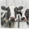 thumbnail image 2 of WFSposter Couple Cow Pictures Wall Decor, Love themed Canvas Wall Art Print, curious cow Painting Poster, funny farm animal Mural for Bedroom Bathroom and Kitchen Framed 12"x12", 2 of 6