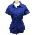 thumbnail image 5 of Womens Stretch Woven Button Down Short Sleeve Shirt, 5 of 8