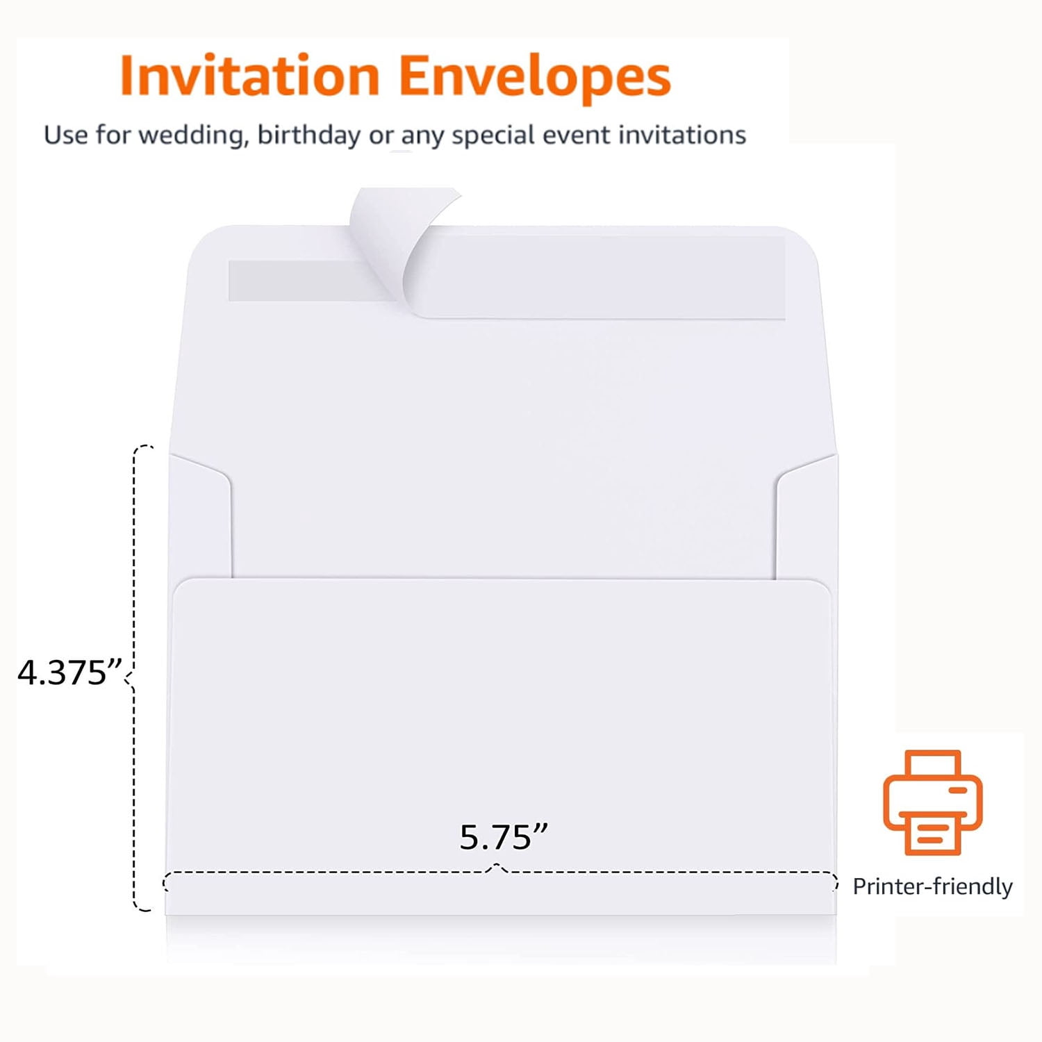 BagDream 250 Pack A2 White Envelopes 4.375 x 5.75 Printable Invitation Envelopes Self Seal for Cards, Photos RSVP, Greeting Cards