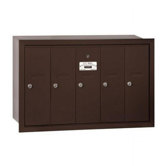 Salsbury Industries 3505ZRU Vertical Mailbox - 5 Doors - Bronze - Recessed Mounted - USPS Access