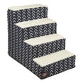 thumbnail image 1 of Majestic Pet 4 Step Portable Dog Stairs for Small Dogs to get on Bed Supports 25 lbs or Less – Dog Steps for High Bed with Machine Washable Cover – Pet Stairs for Cats Boho Arrow Navy Blue, 1 of 4