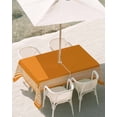 thumbnail image 3 of 60x84 Inch Outdoor Tablecloth with Umbrella Hole Zipper Rectangle Orange Greek Key Rectangular Tablecloths Outside Waterproof White Greece Ancient Farmhouse Geo Patio Table Cover for Picnic Party, 3 of 8