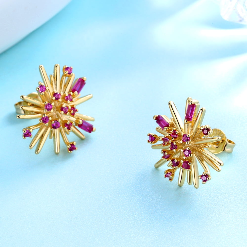 StarBurst Swarovski Crystal Stud Earring with Swarovski Crystals in 18K Gold