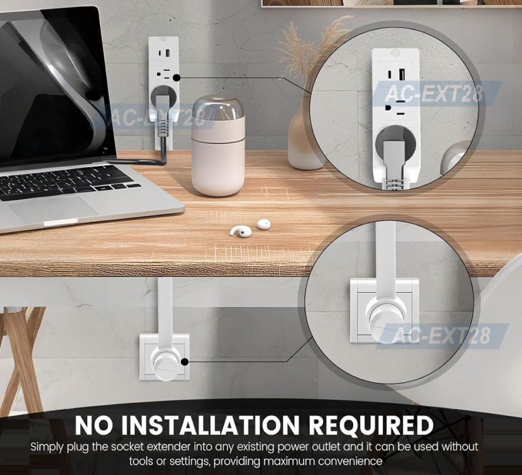 Electrical AC Outlet Extender Stick Getting Hard-to-Reach Outlets To Accessible Areas