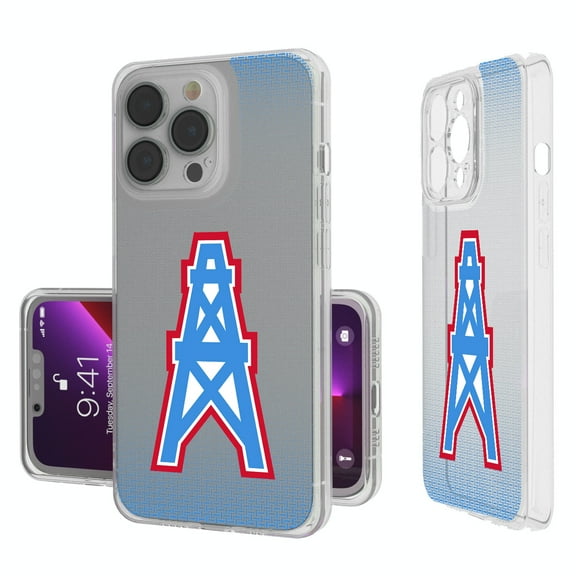 Houston Oilers Linen Logo iPhone Clear Case