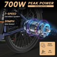 thumbnail image 5 of Lilypelle 26" Electric Bike for Women Adults, 36V 10.4Ah UL2849 (By SGS) Battery ,350W Helical Motor w/ 700W peak power , 7-Speed Electric Bicycle w/ Front Fork Suspension,Max 20mph,50 Miles,Class 2, 5 of 7
