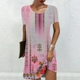 thumbnail image 1 of Mefallenssiah Robe Chandail Imprimée à Manches Courtes et Col Rond pour Femmes, 1 of 5