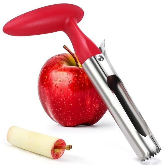 Siloon Premium Apple Corer Tool - Easy to Use and Clean - Sturdy Apple Core Remover with Sharp Serrated Blades - Stainless Steel Corers for Apple and Pear - Core Fruits with Ease(Red)