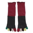thumbnail image 1 of Calcetines deportivos de cinco dedos para correr, transpirables, de algodón, para hombre y mujer Vino rojo, 1 of 9