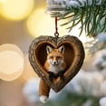 thumbnail image 2 of Beautynvta Forest Animal Christmas Ornaments, 3.15'' Cute Forest Animal in Heart Tree Hole Ornaments for Christmas Tree, Personalized Acrylic Hanging Ornament, Gifts for Animals Lovers, 2 of 5
