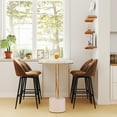 thumbnail image 5 of Homy Casa 26" Swivel Counter Height Bar Stools, Set of 2, Brown Faux Suede, 5 of 6