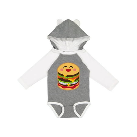 

Inktastic Hamburger Kawaii Boys or Girls Long Sleeve Baby Bodysuit