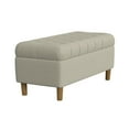 thumbnail image 6 of HomePop Button Tufted Storage Bench, 40"W x 18"D x 18"H, Fawn Velvet, 6 of 10