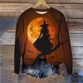 thumbnail image 3 of Ailaofu Halloween Sweatshirts For Women Long Sleeve Graphic Crewneck Sweatshirt Pullover Tops Fall Fashion Clothing, 3 of 5