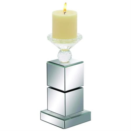 Wood Mirror Candle Holder 4 W 10 H