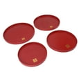 thumbnail image 3 of ZPSHYD Ensemble Exquis de 4 Plateaux de Service de Mariage Rouges de Style Chinois - Assiettes en Bois élégantes pour le Thé, le Café, les Collations, les Fruits et les Bonbons (Rond), 3 of 14