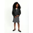 thumbnail image 5 of Wonder Nation Girls Long Sleeve Faux Leather Moto Jacket, Sizes 4-18 & Plus, 5 of 14