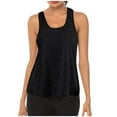 thumbnail image 2 of Women's Tennis Tanks Mesh Racerback Yoga Tank Top for Workout and Everyday Wear Breathable Sleeveless Blouse Style for Women Black S, 2 of 4