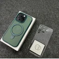 thumbnail image 1 of Metal Ring Stand Matte Magnetic Case for Magsafe IPhone 15 14 13 12 16 Pro Max Plus 15Pro i15 with Lens Protector Mac Safe Cover green For iPhone 14 Pro, 1 of 6