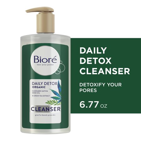 Biore Daily Detox with Cannabis Sativa Seed Oil Cleanser, 6.77 fl oz