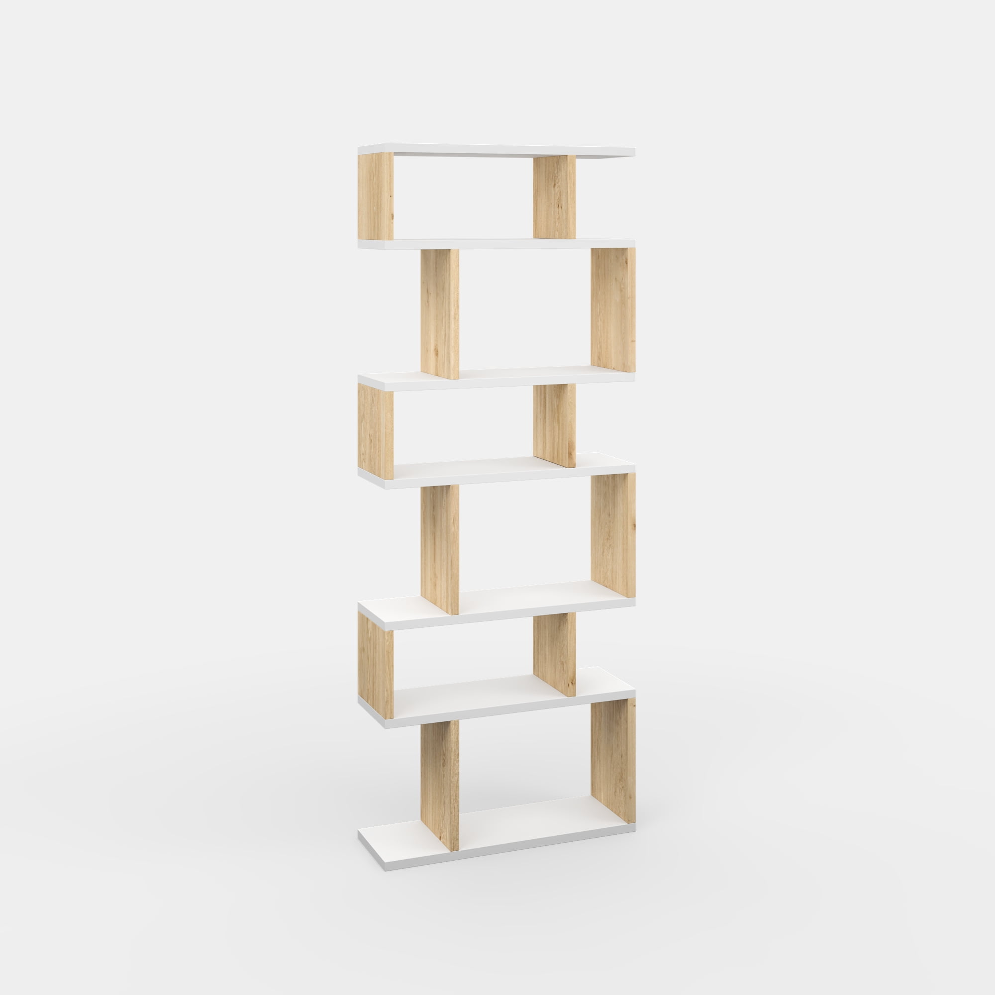 Ada Home Decor Bates Multiple Tier Open Shelf Cube Bookcase, Oak/White