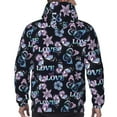 thumbnail image 3 of Bingfone Love Butterflies Men's Drawstring Hoodie Long Sleeve Pocket Sweatshirts-Small, 3 of 6