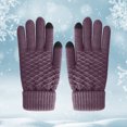 thumbnail image 2 of YUEHAO Household Tools Warm Outdoor Winter Knit Gloves Gloves Velvet Gloves Women'S Gloves Purple, 2 of 5