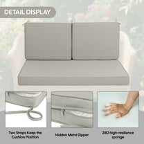 Outdoor Furniture Outdoor Loveseat Cushion Set 48 x 24 Inch, Waterproof & 3-Year Fade Resistant Patio Furniture Cushions with Removable Cover, Ties and Hidden Zipper for Sofa Bench Couch pad Set of 3